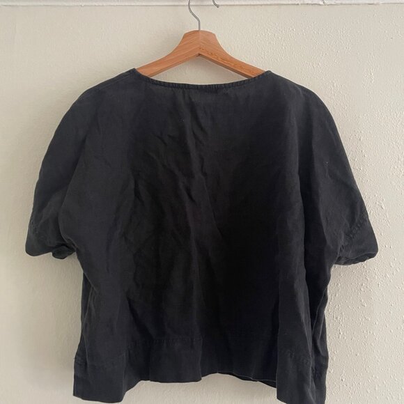 Black Linen Top - Picture 2 of 2